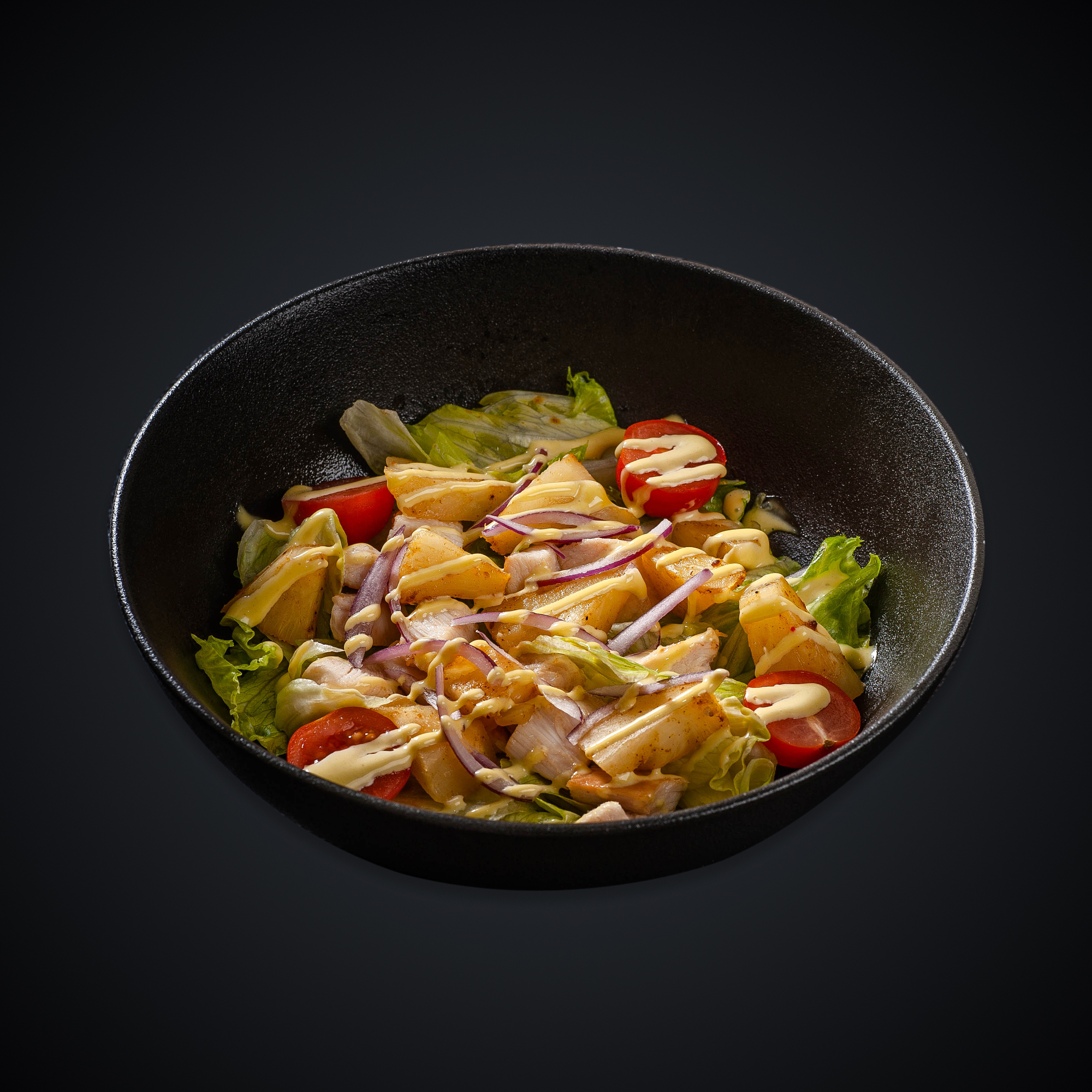 Салат С курицей и ананасами Карри