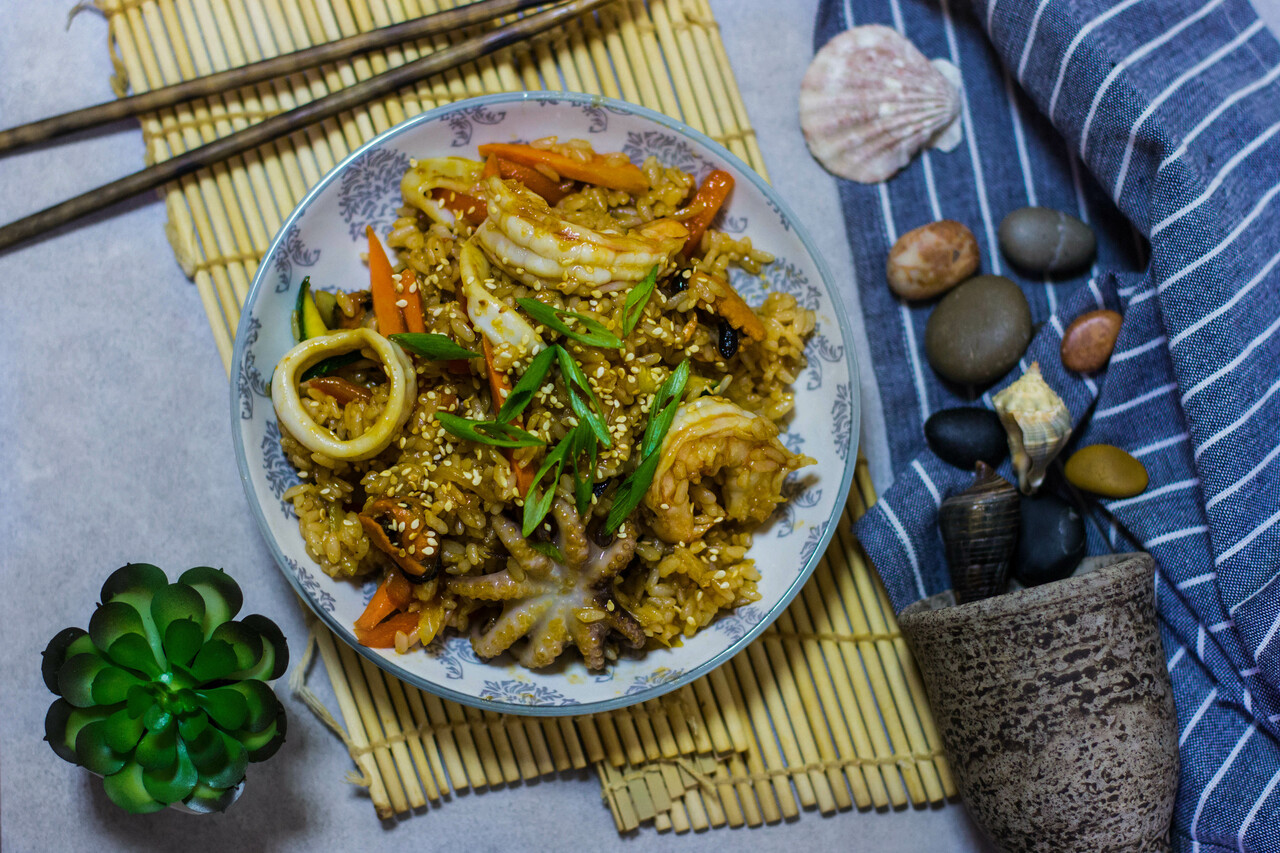 Рис с морепродуктами